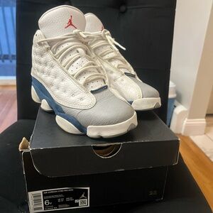 Jordan Kids Sneakers in White, Blue, and Red